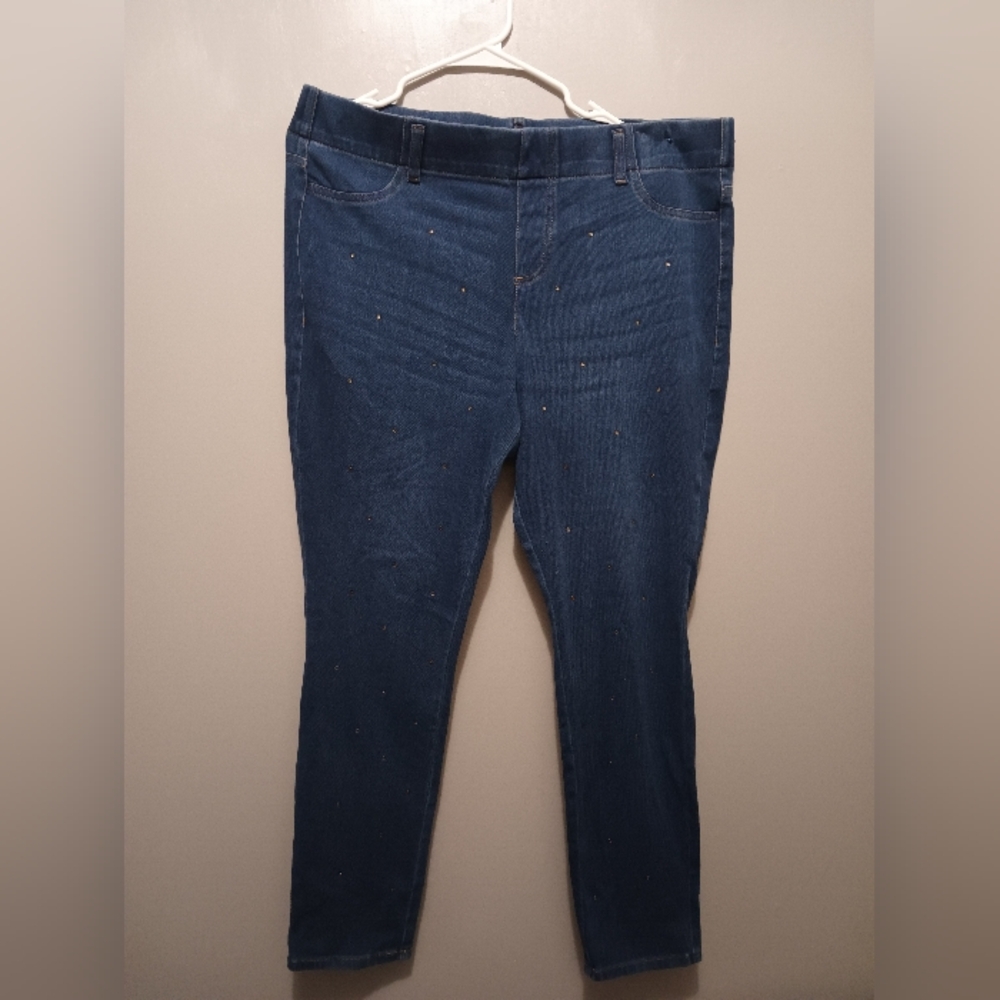 Mixit pull on rhinestone front jeans size XL
